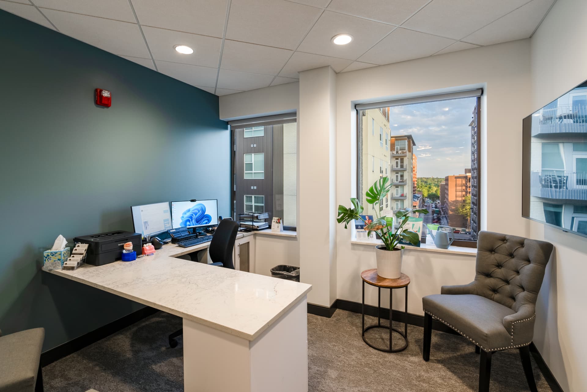 Bright, comfortable consultation office at a Restorative Dentistry Group location